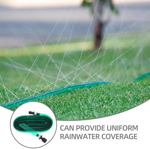 Sewroro Pvc Garden Soaker Hose with Holes for Farm Plant Irrigation and Yard Flat Watering, 15m Green Drip Irrigation Hose for Lawn and Garden Cooling - Image 3