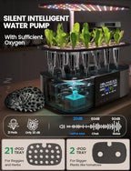 LETPOT LPH-Max 21-Pod Hydroponic Growing System Kits, Smart Indoor Garden with APP & WiFi Control, Auto Watering & Nutrient Supply, 36W Full Spectrum LED Grow Light, 7.5L Tank, Up to 30" Height - Image 2