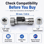 3/4" GHT to 1/4" Quick Connect Adapter Kit with 5 Nozzles & Shut Off Valve - Image 4