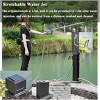 Outdoor Stainless Steel Garden Water Column/Hose Stand with 15M High Pressure Water Pipe Courtyard Water Faucet Pillar Floor Mount Water Tap Columns Stainless Steel,26in - Image 3