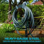 Aqua Joe SJ-SHSBB3LIH Garden Hose Stand with Brass Faucet and 3 ft Lead in Hose, Gray - Image 3