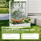 Vixzen 64" Tall Raised Garden Bed,Outdoor Large Resin Planter Box with Trellis and Drain Plug for Climbing Plants,Easy to Assemble,Water Monitor,Mobility(Ashen, 43.43"×18.27"×64.29") - Image 5