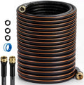 Garden Hose, 75ft 5/8" Heavy Duty Rubber Water Hose, 550 PSI Burst, 360° Anti-Kink Swivel Connectors, All-Weather Flexible, Leakproof 3/4" Brass Male to Female Fittings by GOCHIFIX