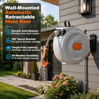Retractable Hose Reel Wall Mount Auto Rewind with Nozzle - Image 2