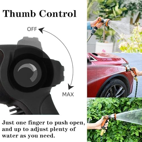Watering Hose Nozzle Sprayer Heavy-Duty Metal 10-Pattern for Garden Lawn - Image 4