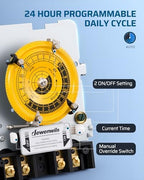 DEWENWILS 24-Hour Mechanical Timer Switch - 208-277VAC DPST, 5HP 40A - Image 3