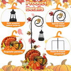 Turkey Solar Lantern Garden Stake Metal Outdoor Thanksgiving Yard Light - Image 6