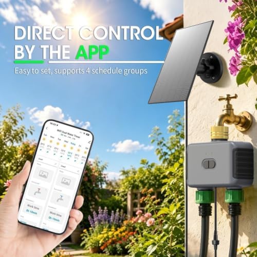 WiFi Solar Irrigation Controller Dual Outlet Timer Waterproof - Image 3
