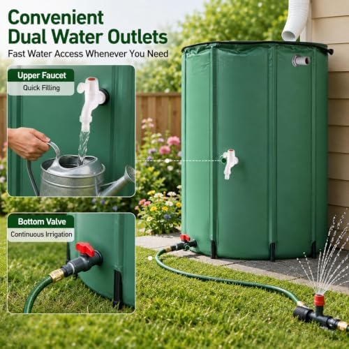 100Gallon Collapsible Rain Barrel, Water Tank, Rain Water Collection System - Image 6