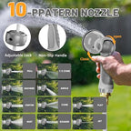 SILVEL Automatic Retractable Garden Hose Reel on Metal Spike, 1/2 in x 90FT Ground Mounted Outside, UV Resistant with 10 Pattern Nozzle, 360° Swivel, No Holes in Your House, Easy Installation - Image 4