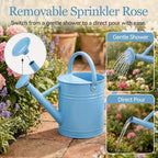 1 Gallon Metal Watering Can for Indoor Outdoor Plants, Sky Blue - Image 6