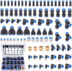 90 Pcs Quick Connect Air Line Fittings Kit Pneumatic Air Fittings by XaXmTee