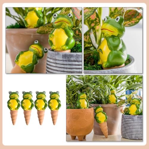 FRCOLOR 4pcs Frog Shape Terracotta Plant Watering Globes Self-Watering Spikes for Indoor and Outdoor Plants Automatic Ceramic Drip Irrigation Tool Set - Image 7