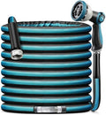 Garden Hose Water Hose – 100ft Lightweight Flexible Outdoor Hose, Kink-Free, Weather Resistant, 3/4” Metal Fittings, 10-Function Spray Nozzle for Yard Car Wash by Unknown