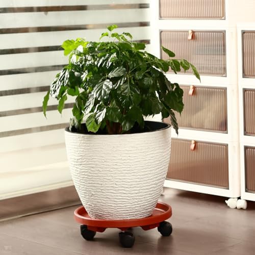 10 Packs Large Plant Caddy with Wheels 13" Rolling Plant Stands Heavy-duty Plastic Plant Roller Base Pot Movers Plant Saucer on Wheels Indoor Outdoor Plant Dolly with Casters Planter Tray Rust Red - Image 6