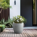 Kante Large Round Bowl Pale Gray Concrete Planter 18" Dia, Outdoor - Image 5