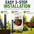 Retractable Garden Hose Reel Mounting Post with Adjustable Removable Hook - Image 5