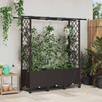Raised Garden Bed with Trellis Roof Wheels Brown 64in - Image 2