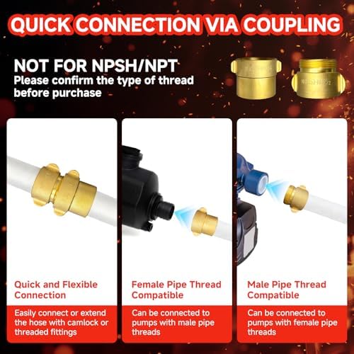 2‑1/2" x 100 ft Single Jacket Fire Hose with NST/NH Brass Couplings & Spray Nozzle, 750 PSI Burst, Commercial Grade - Image 4