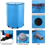 Collapsible Rain Barrel,Portable Water Storage Tank to Collect Rainwater from Gutter,Rainwater Collection System Downspout,Water Storage Tank Catcher Container with Filter Spigot(Blue,100 Gallon) - Image 4