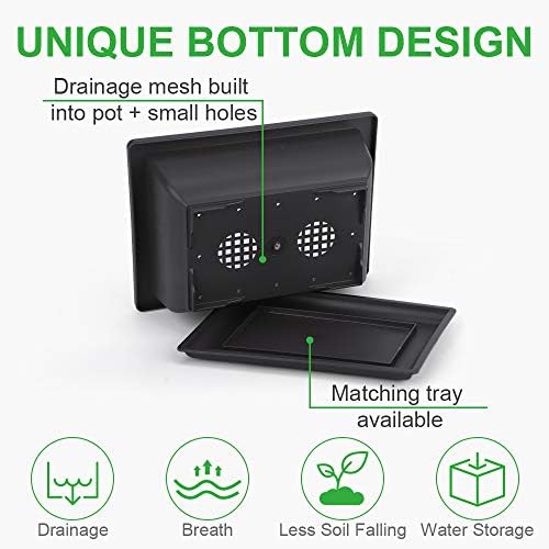 GROWNEER Bonsai Pots with Drainage Tray 6 Pack 9 Inch Bonsai Training Pot - Image 4