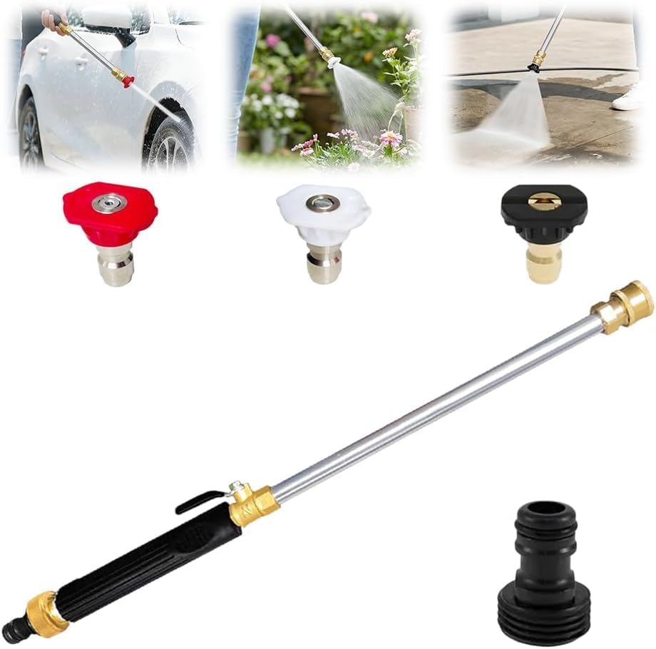 Jet Nozzle Power Washer, Includes 3 Pressure Nozzles and Quick Connectors, New Pressure Washer, Spray Nozzle for Garden Patio Outdoor Cleaning (Black 1 Pcs) by TAIRUNF