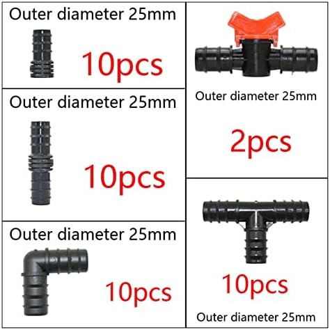 Hose Fittings Drip Irrigation 16/20/25mm Tube Barb Fittings Connector Tee Elbow Connector Cap Plug End Kit 1/2 Inch Tubing Hose Garden (Color : Silver) - Image 2