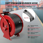 Fuel Hose Reel 1" x 33 ft, Retractable Diesel Reel with Refueling Nozzle - Image 4
