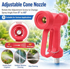 MINGOU Red Rear Entry Soft Wash Gun,350PSI 16GPM 1/2" BSP SS Swivel - Image 3