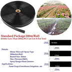 1pcs 3/4" Φ20mm Thin-Soft Spray Tape Farm Crops Micro, for Irrigation Hose Spray Drip Tape Vegetable Watering Flex Water Tube 5~200m(2-Hole Tape,50meters(165ft)) - Image 2