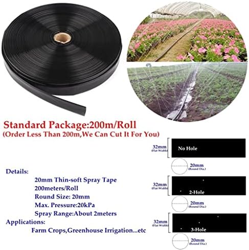 1pcs 3/4" Φ20mm Thin-Soft Spray Tape Farm Crops Micro, for Irrigation Hose Spray Drip Tape Vegetable Watering Flex Water Tube 5~200m(2-Hole Tape,50meters(165ft)) - Image 2