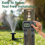 Hose Water Timer, Programmable Sprinkler Timer with Rain Delay/Manual/Automatic Drip Irrigation System for Garden Yard, 2 Outlet - Image 4
