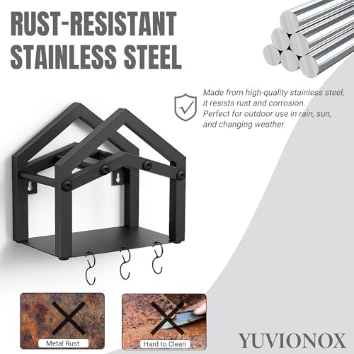 Stainless Steel Garden Hose Holder Wall Mount, Up to 100 ft Hose - Image 3