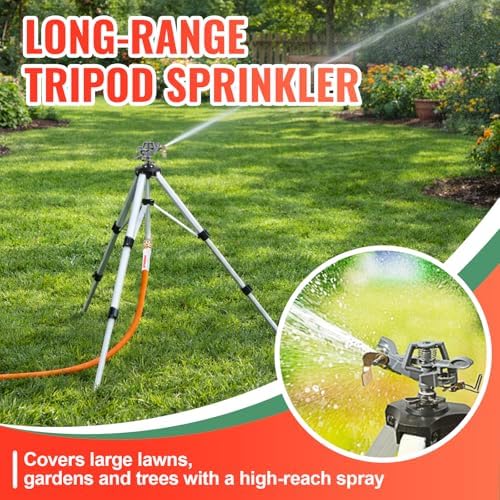 YAMATIC Impact Sprinkler, 21-50in Height Adjustable Tripod Base, 1 PCS - Image 2