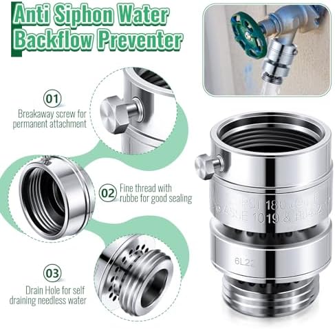 2PCS Self Draining Vacuum Breaker Compatible with PK1390 Thread Replacement - Image 5