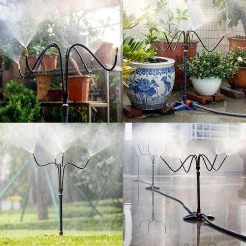 Garden Irrigation Flexible Fine Misters for Outdoor Plants Yard Lawn, Adjustable Sprinkler Nozzle with 360 Flexible Hose(75m/246ft) - Image 7