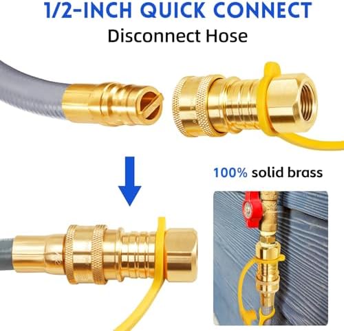 GasSaf 6 FT 1/2" ID Natural Gas Grill Hose with Quick Connect Fitting - Image 5
