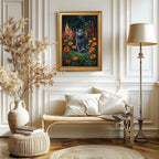 Gold Vintage Framed Lantern Wall Art, Rustic Oil Painting Style Print - Image 6