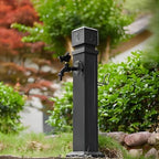 304 Stainless Steel Garden Water Column, Freestanding Hose Stand with Full Copper Faucet, Outdoor Water Feature for Gardening and Landscape by Unknown