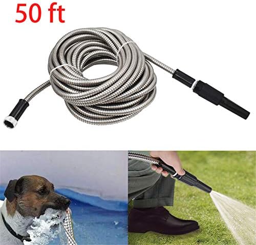 50FT Stainless Steel Hose Garden Water Hose Flexible Lightweight for Watering Yard Lawn Car Wash - Image 2