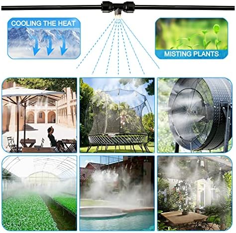 100FT|30M Misting Systems, Outdoor Water Misting Cooling System, for Backyard Mist Kit for Garden Greenhouse Fan Deck Umbrella Canopy Pool Porch Trampoline Sprinkler Park BBQ Party - Image 3