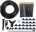 FTVOGUE Drip Irrigation System Kit, Adjustable 360 Degree Micro Spray Watering for Garden Greenhouse PVC 65FT 20m with Copper Spray Heads Dual Outlet Hose 20 Nozzles - Image 3