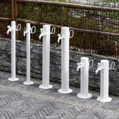 White 304 Stainless Steel Vertical Garden Water Column Garden Hose Holder Freestanding with Faucet Outdoor Garden Water Column Faucet Water Hydrant Fountain for Backyard, Lawns, Restrooms.(50cm/19.7in - Image 6