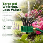 360° Coverage Precision Garden Irrigation Sprinkler, Large Area Coverage Water Saving Irrigation Sprinkler with Spike Base for Yard Lawn Roof Cooling Gardening (5 Pcs) - Image 2
