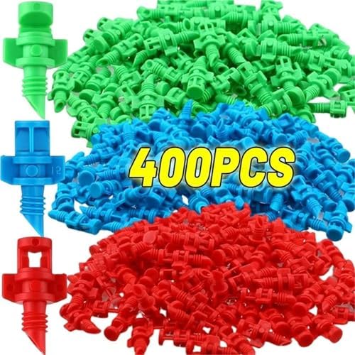 100/200/300/400 Degree Garden Micro Misting Sprinkler Drip Irrigation System for Greenhouse & Flowers(Light Green 300pcs) - Image 2