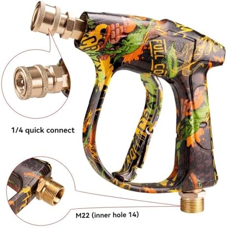 2026 Upgraded Graffiti High Pressure Washer Gun, Premium Aluminum Valve & Solid Copper Head, 5-Color Nozzle Set, 1/4" Quick Connect - Image 3