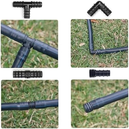 15mm 18mm 24mm PE Barb End Connectors Couplings Straight Tee Connector Micro Drip Irrigation Tube Repair Fitting Garden Watering(Elbow,24MM_50 PIECES) - Image 2