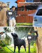 Sprinkler Timer with Brass Swivel, Programmable Water Timer for Outdoor Garden Hose, Hose Timers with Rain Delay/Manual/Auto Mode, Drip Irrigation and Lawn Watering System, 1 Outlet - Image 4