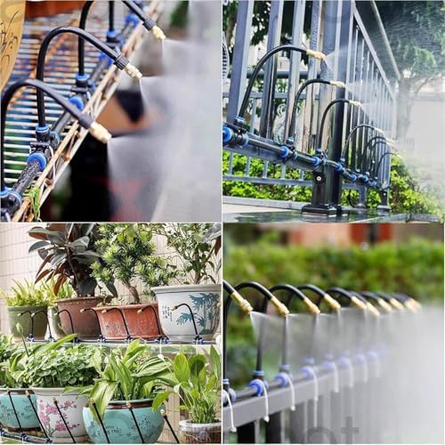360° Curved Garden Automatic Irrigation System, Omnidirectional Smart Sprinkler System, Adjustable Nozzle, Quick Installation for Lawns, Flower Beds, Greenhouses & Farms (16.4Ft Set (5 Nozzles)) - Image 2