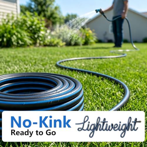 Besiter Heavy Duty Garden Hose 5/8" 50FT: Flexible Rubber Water Hose with 10 Function Sprayer - Leakproof Hose Male to Female Fittings - Durable Hose for Yard, Lawn, Car Wash, Outdoor, Watering - Image 2